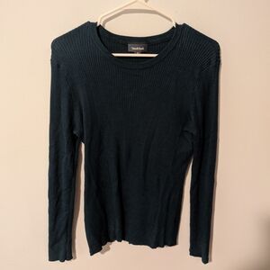 ModCloth Teal Rightly Ribbed Pullover Crew Neck Sweater Size XL